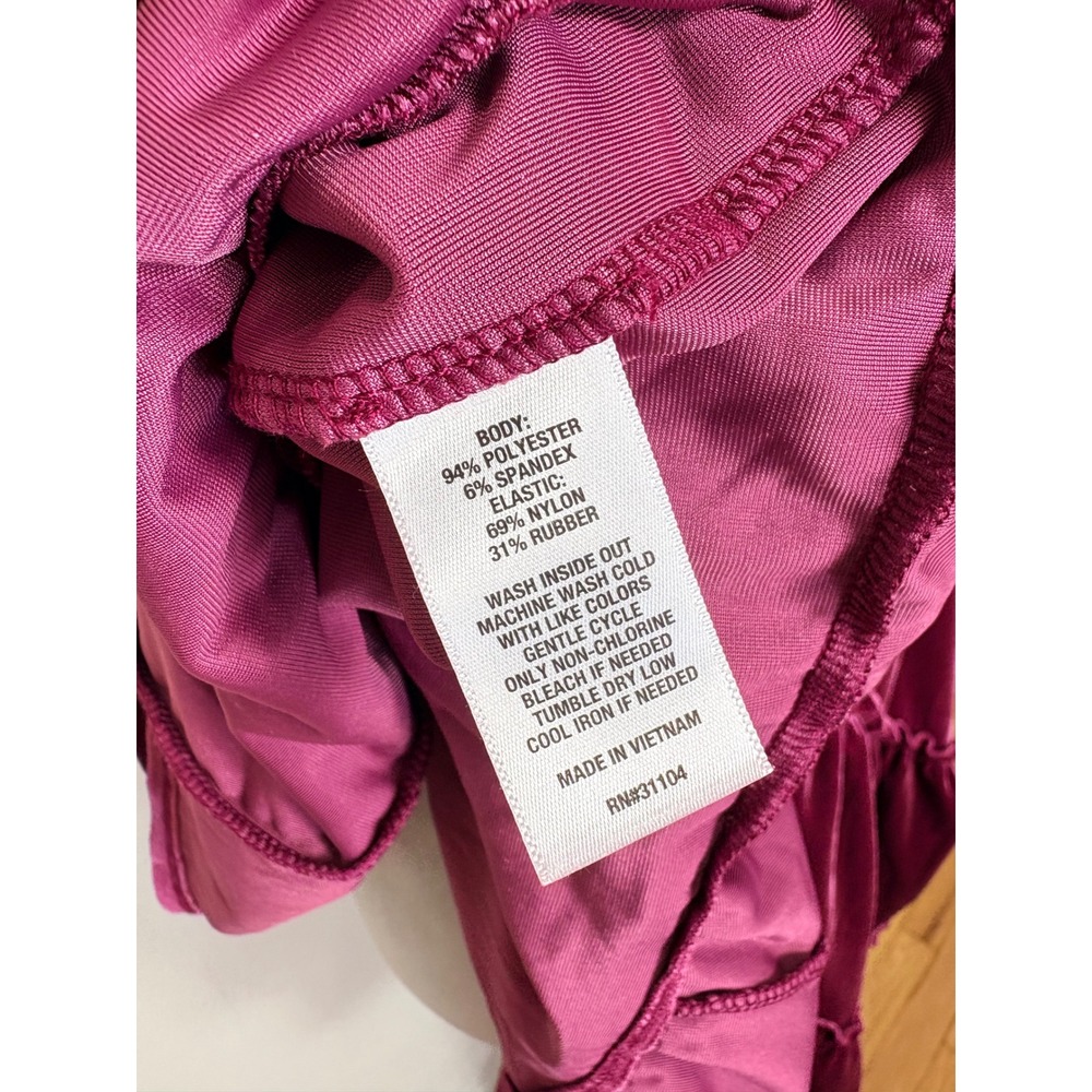 NEW Crown & Ivy Pink Velvet Tiered Ruffle Smocked Sleeveless Midi Dress Size XL - Picture 7 of 7